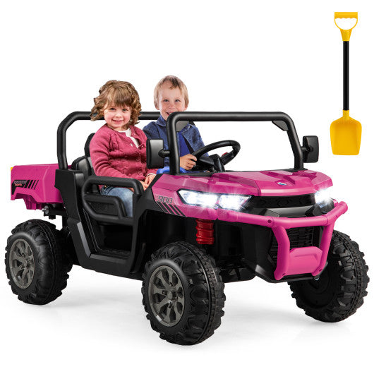 24V Ride On Kids Car with Dump Bed and Remote Control-Pink
