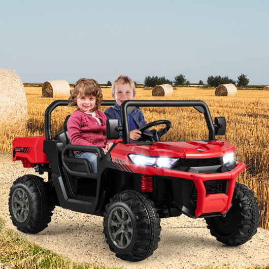 24V Ride On Kids Car with Dump Bed and Remote Control-Red