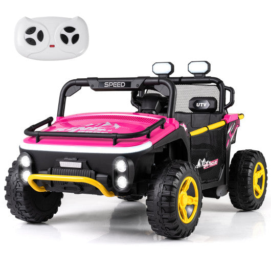 24V Ride on Toy for Kids 2 Seater Ride on Truck Car with Horn Music Story-Pink