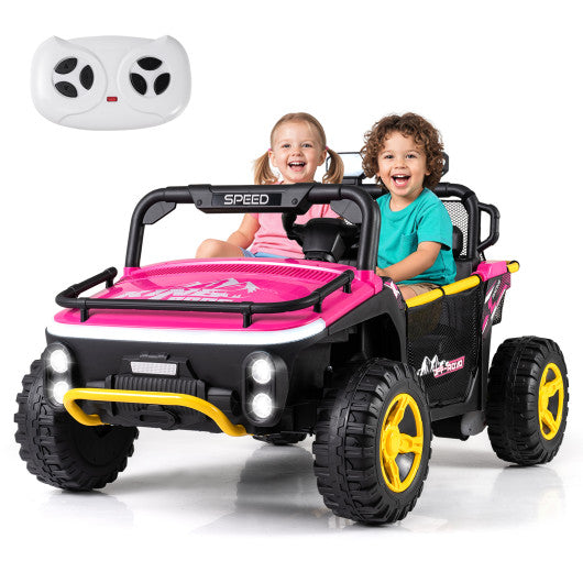 24V Ride on Toy for Kids 2 Seater Ride on Truck Car with Horn Music Story-Pink