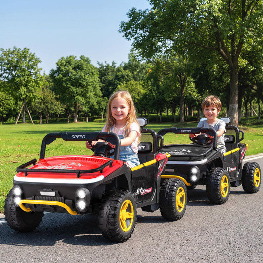 24V Ride on Toy for Kids 2 Seater Ride on Truck Car with Horn Music Story-Red