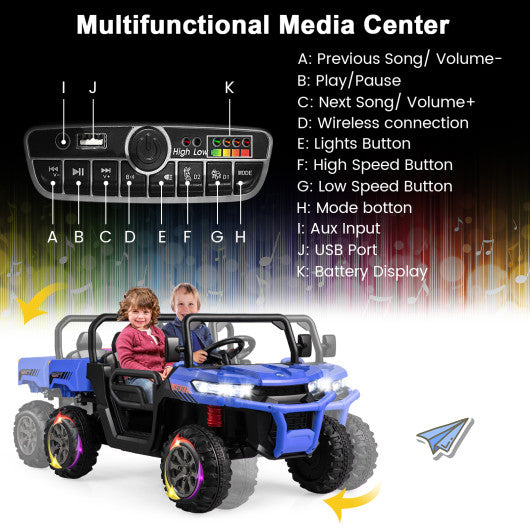 24V Ride On Kids Car with Dump Bed and Remote Control-Navy