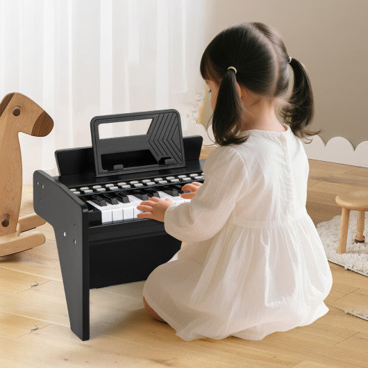 25 Keys Kids Piano Keyboard with Adjustable Speed and Volume-Black