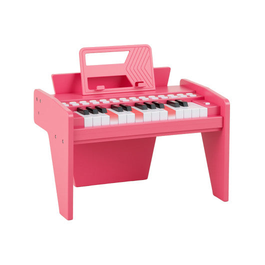 25 Keys Kids Piano Keyboard with Adjustable Speed and Volume-Pink