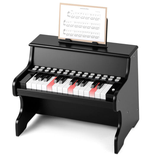 25 Keys Kids Piano Keyboard with Adjustable Speed and Teaching Mode-Black