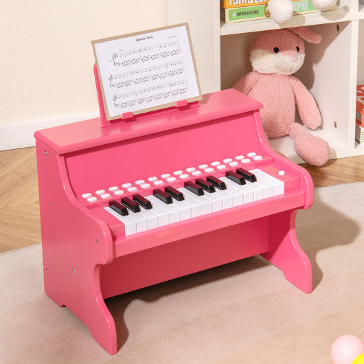 25 Keys Kids Piano Keyboard with Adjustable Speed and Teaching Mode-Pink