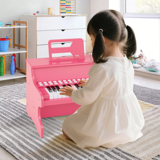 25 Keys Kids Piano Keyboard with Adjustable Speed and Teaching Mode-Pink