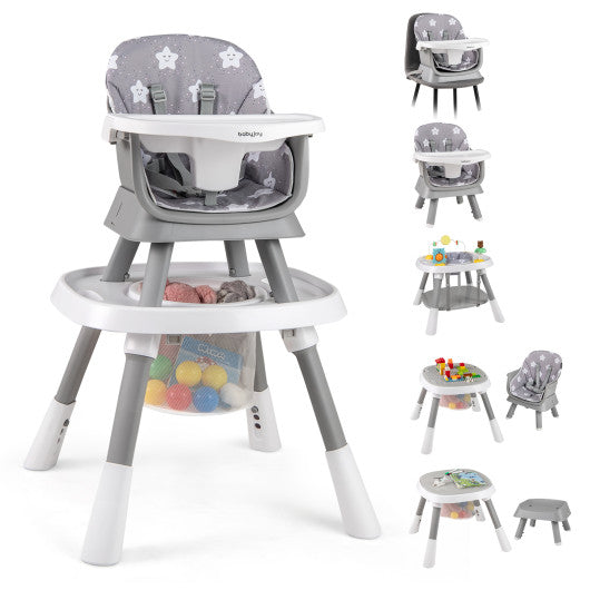 16-in-1 Baby High Chair with Activity Center and Booster Seat for Babies and Toddlers-Grey