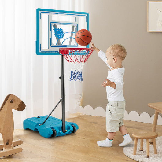 Kids Basketball Hoop Adjustable 3.8 FT Indoor Outdoor with Wheels