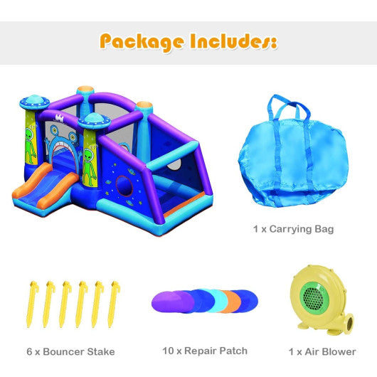 Inflatable Alien Style Kids Bouncy Castle with 480W Air Blower