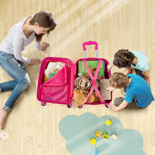 2 Pieces Kids Carry-on Luggage Set with 12 Inch Backpack-White