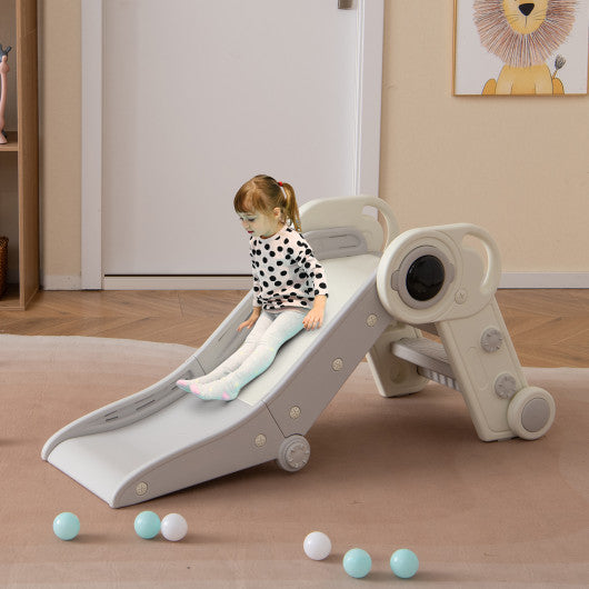 2 in 1 Baby Slide with Climber for Toddlers Age 18+ Months-Gray