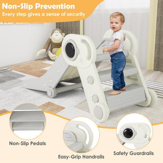 2 in 1 Baby Slide with Climber for Toddlers Age 18+ Months-Gray