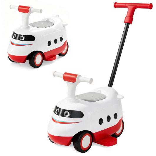 2-in-1 Ride On Push Car for Toddlers 1-3 Years Old Sliding Walker with Horn-Red