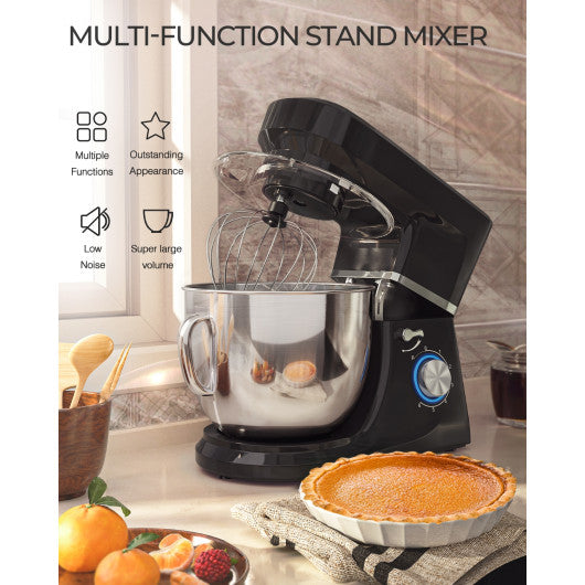 7.5 Qt Tilt-Head Stand Mixer with Dough Hook-Black