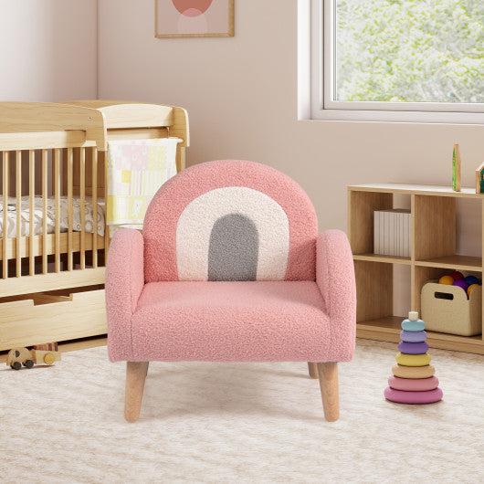 Kids Armchair with Comfy Backrest and Armrests-Pink