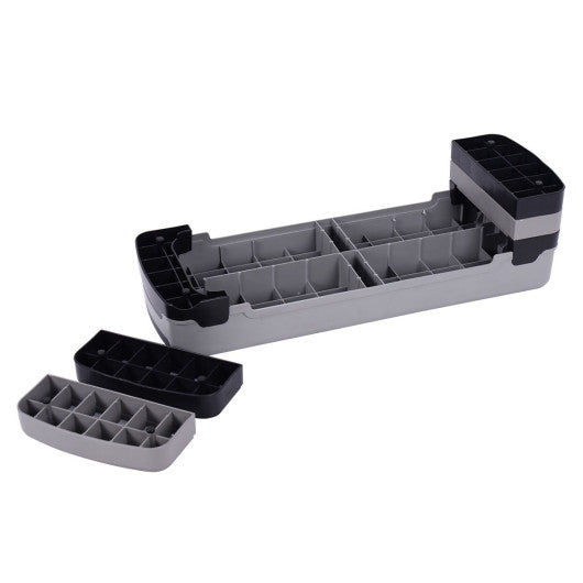 35 Inch Aerobic Cardio Adjustable Exercise Stepper with Risers-Gray