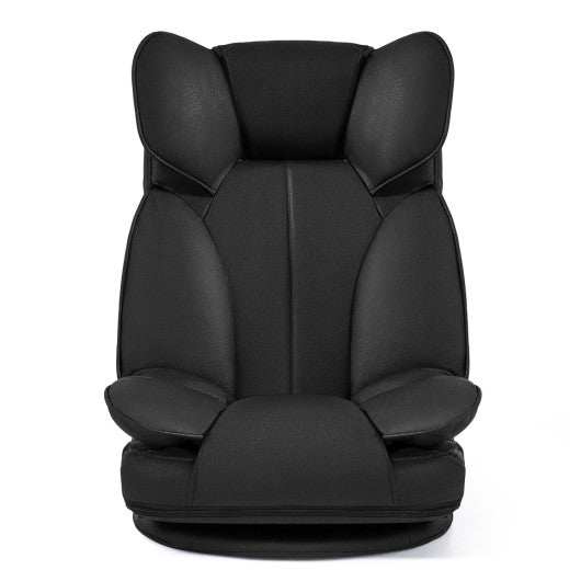 360 Degree Swivel Floor Gaming Chair with 6-Position Adjustable Backrest and Sponge Filling-Black