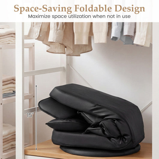 360 Degree Swivel Floor Gaming Chair with 6-Position Adjustable Backrest and Sponge Filling-Black