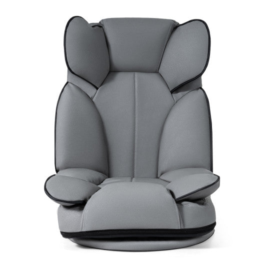 360 Degree Swivel Floor Gaming Chair with 6-Position Adjustable Backrest and Sponge Filling-Gray
