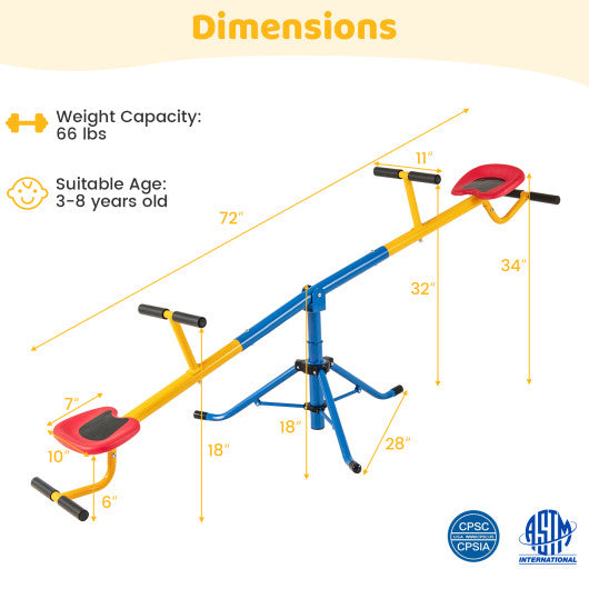 360¡ãRotation Kids Seesaw Swivel Teeter Totter Playground Equipment