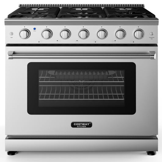 36 Inches Freestanding Natural Gas Range with 6 Burners Cooktop