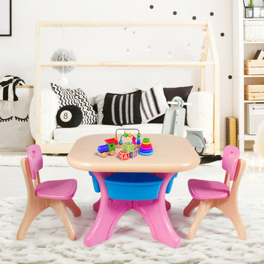 In/Outdoor 3-Piece Plastic Children Play Table & Chair Set
