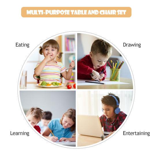 5 Pieces Kid's Colorful Set with 4 Armless Chairs-Multicolor