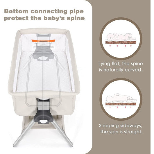 Portable Baby Bedside Sleeper with Adjustable Heights and Angle