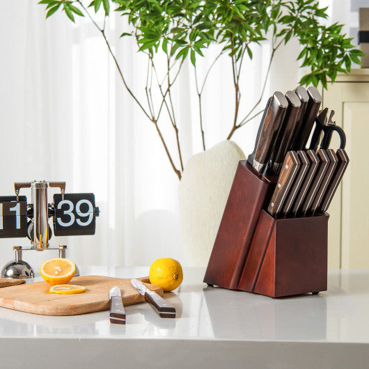 15 Pieces Kitchen Knife Set with Wooden Block