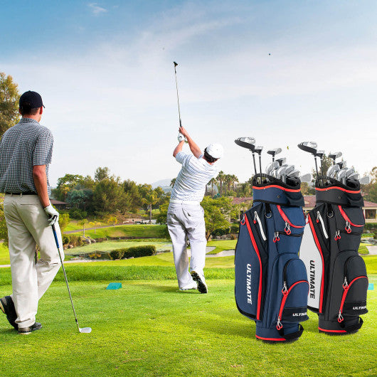 9.5 Inch Golf Cart Bag with 14 Way Dividers Top Organizer-Navy