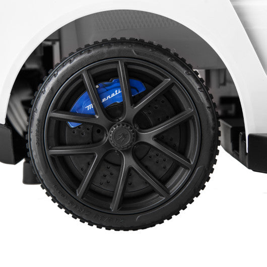 3-in-1 Ride on Push Car Maserati Licensed Sliding Car with Music-White