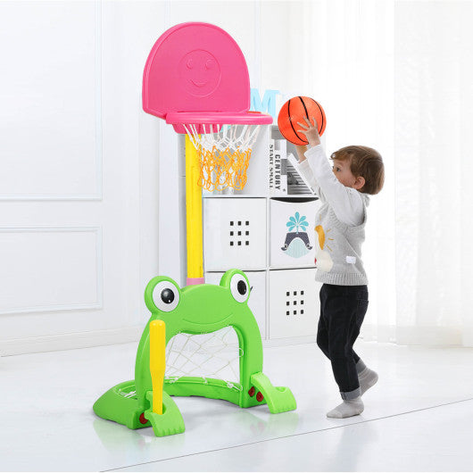 3-in-1 Kids Basketball Hoop Set Stand