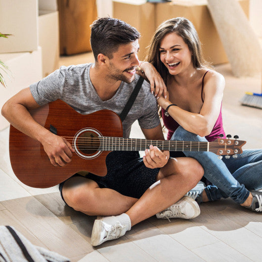 41 Inch Full Size Acoustic Guitar with Sapele Body Strap Picks