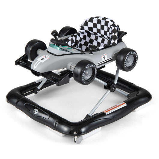 4-in-1 Baby Push Walker Activity Center Height Adjustable with Music Box-Gray