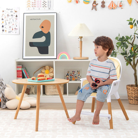 4-in-1 Convertible Baby High Chair Infant Feeding Chair with Adjustable Tray-Beige