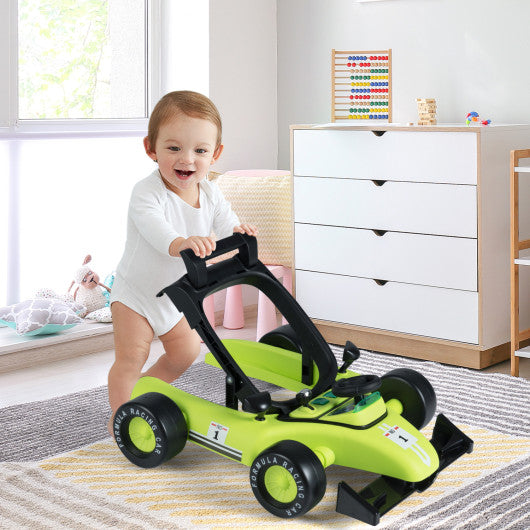 4-in-1 Foldable Activity Push Walker with Adjustable Height-Green