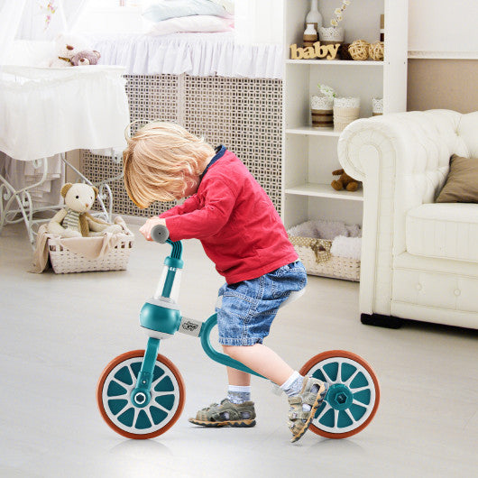 4-in-1 Kids Tricycle with Adjustable Parent Push Handle for 2-4 Years Old-Green