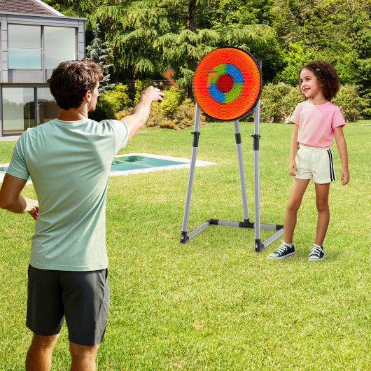 4 in 1 Throwing Target Set Kids Throwing Game with Bristle Target and 3 Throwing axes