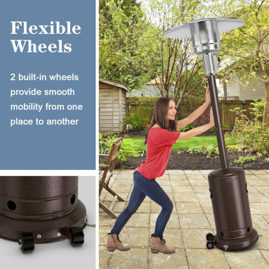 50000 BTU Garden Propane Standing LP Gas Steel Accessories Heater-Bronze