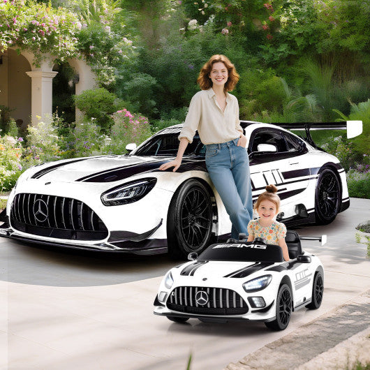 12V Kids Ride-On Car Mercedes-AMG GT3 Licensed with Adjustable Speed-White