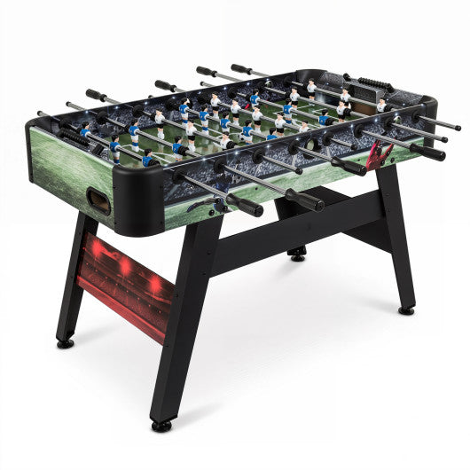 54 Inch Full Size Foosball Table for Home Game Room with 2 Balls and Ergonomic Handles