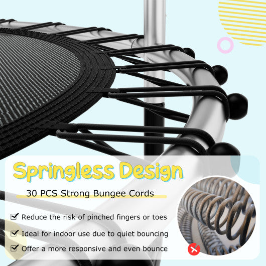 55 Inch Trampoline for Kids Toddler Mini Trampoline with Safety Enclosure Net-Blue