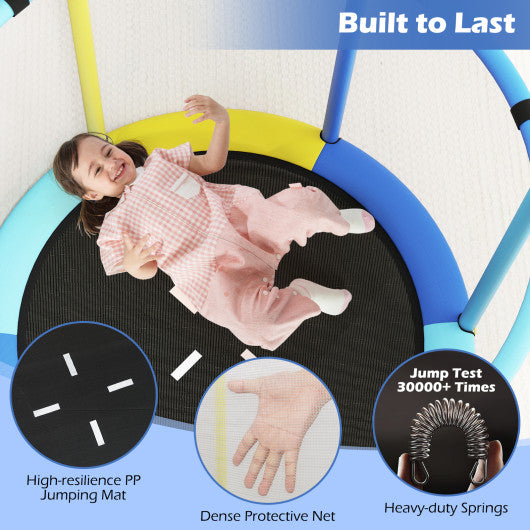 55 inches Kids Trampoline Gift for for 3-6 Years Old Boys and Girls-Navy