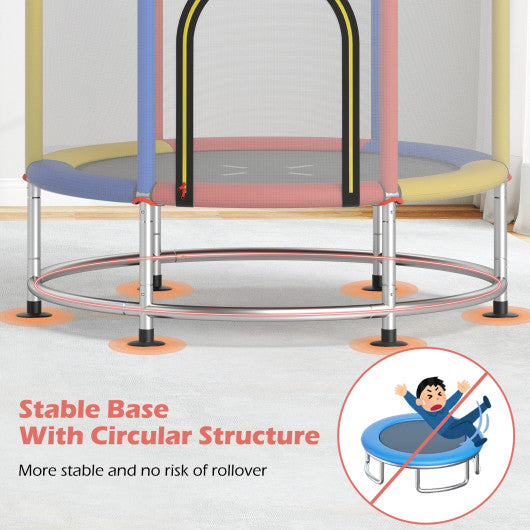 55 inches Kids Trampoline Gift for for 3-6 Years Old Boys and Girls-Red