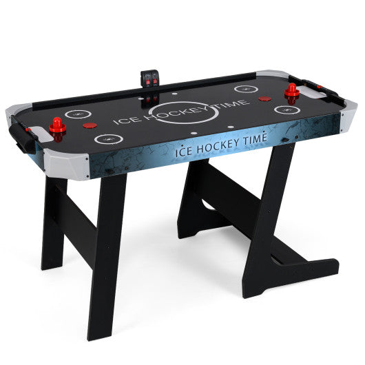 56 Inch Air Hockey Table with Powerful 12V Motor and LED Digital Scoreboard-Black