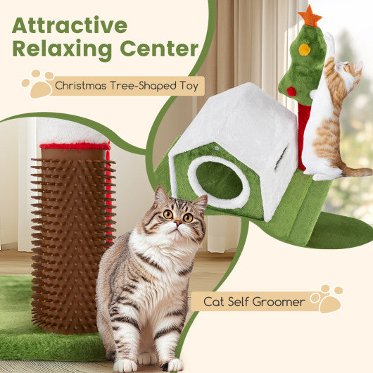 58 Inch Tall Cat Tree Tower Multi-level Pet Climbing and Jumping Tower Furniture with Condos