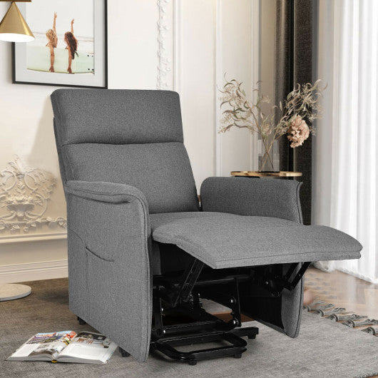 Power Lift Massage Recliner Chair for Elderly with Heavy Padded Cushion-Gray