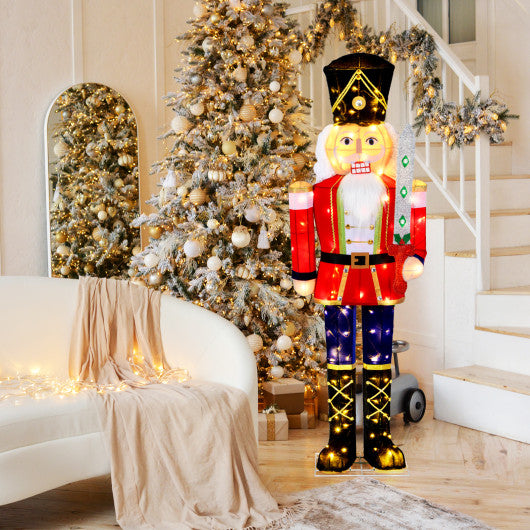 5 FT Christmas Nutcracker Outdoor Christmas Decoration with Glitter Sword