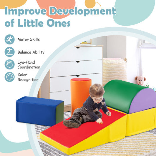 5-Piece Kids Climb and Crawl Activity Playset-Multicolor